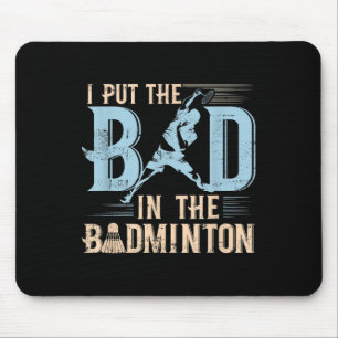 Mousepad Dito engraçado de badminton Raquetes Lançador Joga