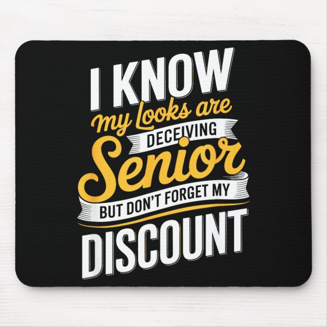 Mousepad Dito engraçado de idoso aposentado  (Frente)