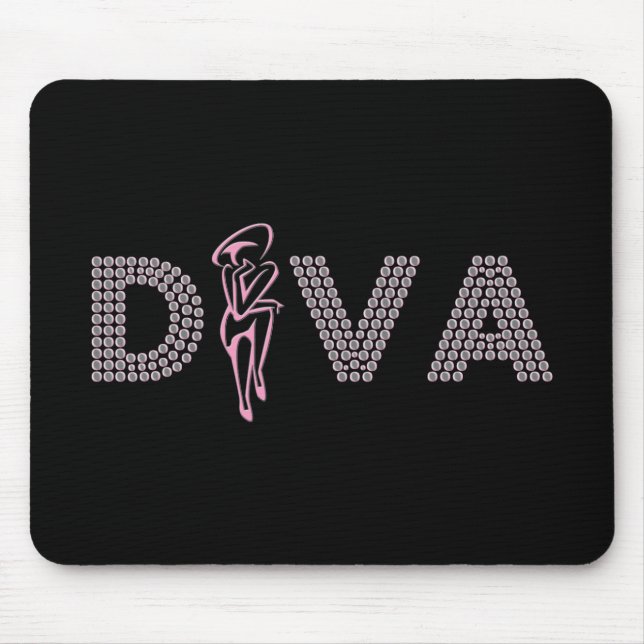 Mousepad Diva cor-de-rosa (Frente)
