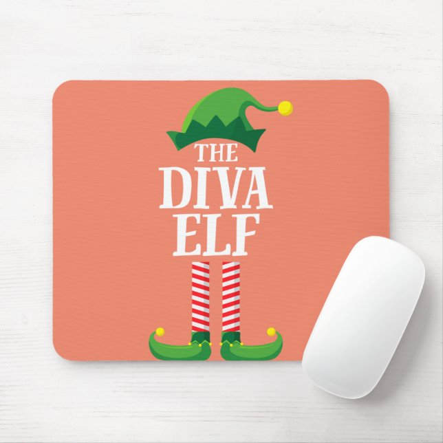 Mousepad Diva Elf Matching Family Group Festa de Natal (Com mouse)