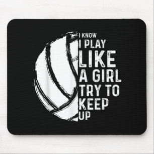 Mousepad Diversão de Design de Voleibol Mulheres Jovens Esp