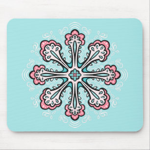 Mousepad Diversão de floco de neve decorativo abstrato de i