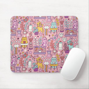 Mousepad Diversão De Gato De Cartografia A Rosa