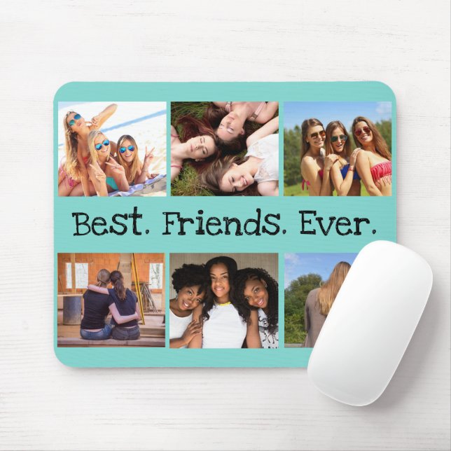 Mousepad Diversão De Melhores Amigos De 6 Fotos Em Preto Ve (Com mouse)