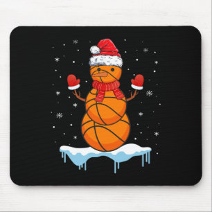 Mousepad Diversão de Papais noeis de basquete de Natal Snow