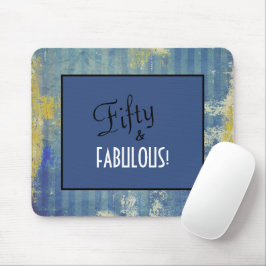 Mousepad Diversão do padrão azul Denim 50 e FABULOSO! Anive