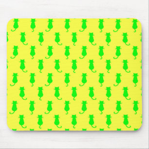 Mousepad Diversão Felina Para Sempre Gatos Verdes Caprichos