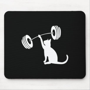 Mousepad Diversão Fitness Peso Força Academia Gato Levantan