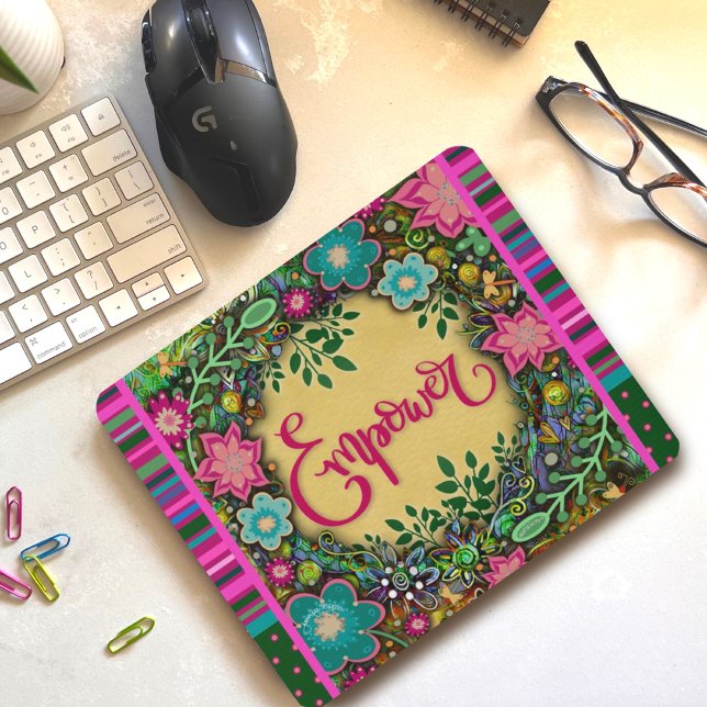 Mousepad Diversão Floral Capacita Inspirividade Moderna com (Criador carregado)