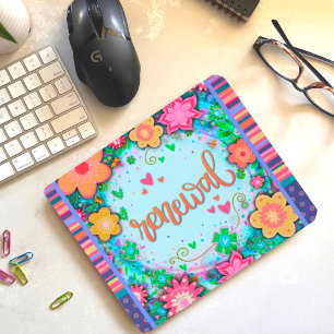 Mousepad Diversão Floral Renovação Moderna Inspirividade de