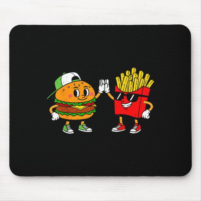 Mousepad Diversão Hamburger Batata Frita Combo Lanches Fast (Frente)
