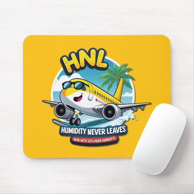 Mousepad Diversão Honolulu HNL Código do Aeroporto Mouse Pa (Com mouse)