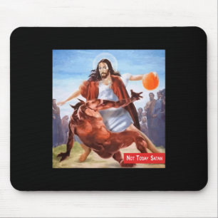 Mousepad Diversão Não Hoje Satã Jesus Cruzando Basquete