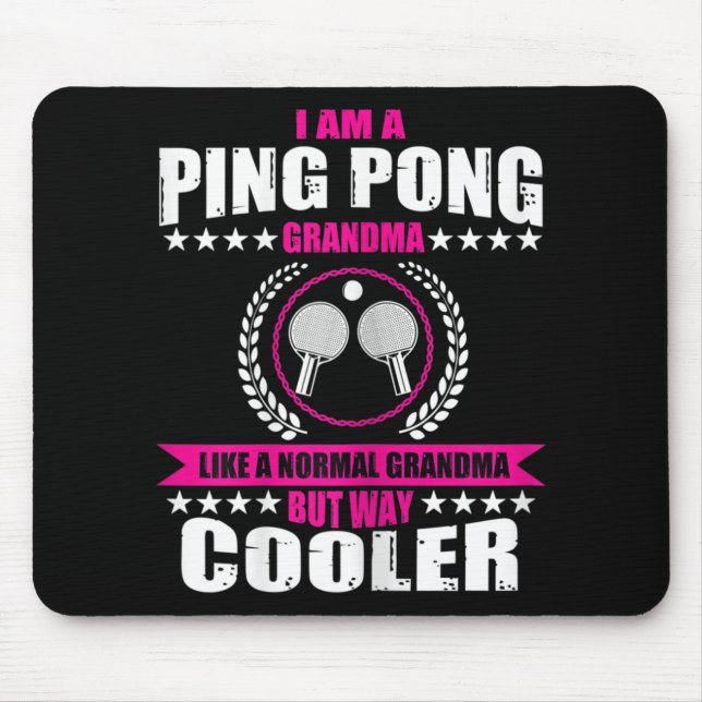Mousepad Diversão Ping Pong Vovó Citação Mesa Tênis Esporte (Frente)
