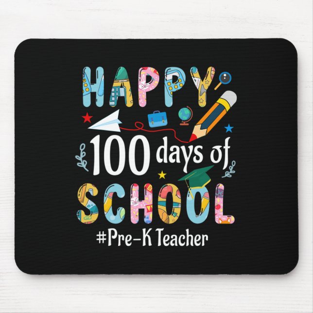 Mousepad Diversão Pré-k De Professores 100º Dia Da Escola (Frente)