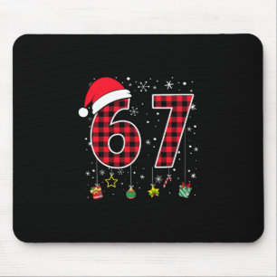 Mousepad Diversão Seis Sete 6 7 Meme 67 Natal Xadrez Vermel