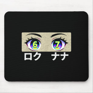 Mousepad Diversão Seis Sete Meme 6 E 7 Em Olhos De Anime Ja