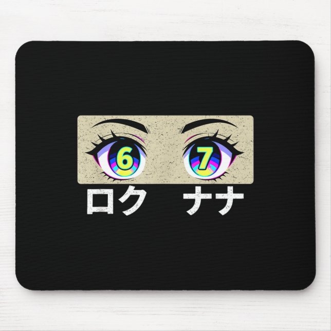Mousepad Diversão Seis Sete Meme 6 E 7 Em Olhos De Anime Ja (Frente)