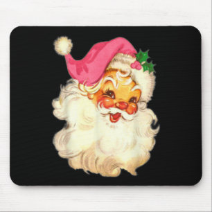 Mousepad Diversão Vintage Rosa Papai Noel Rosa Design de Na