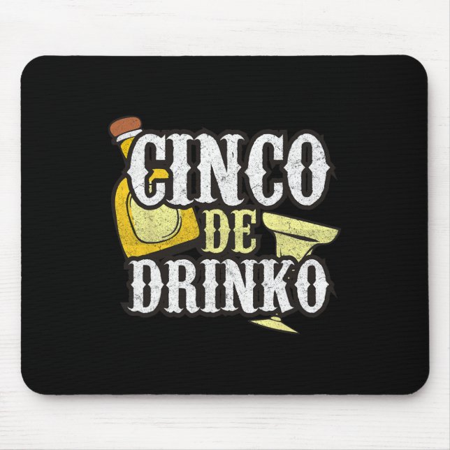Mousepad Divertida Celebração do Cinco De Mayo com Drinko (Frente)