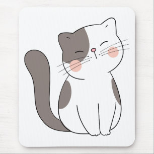 Mousepad Divertida Mulher Louca do Gato Kitty Mamãe Cartoon