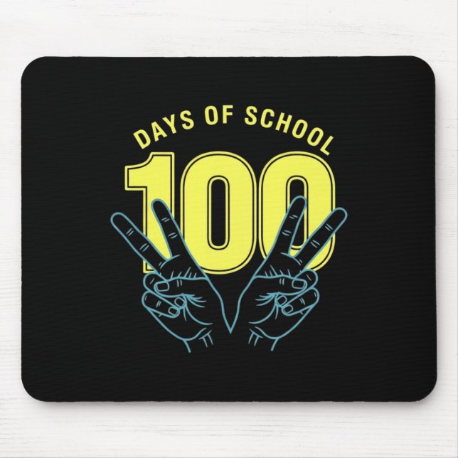 Mousepad Divertido 100º Dia de Aula para Professor ou Aluno (Frente)