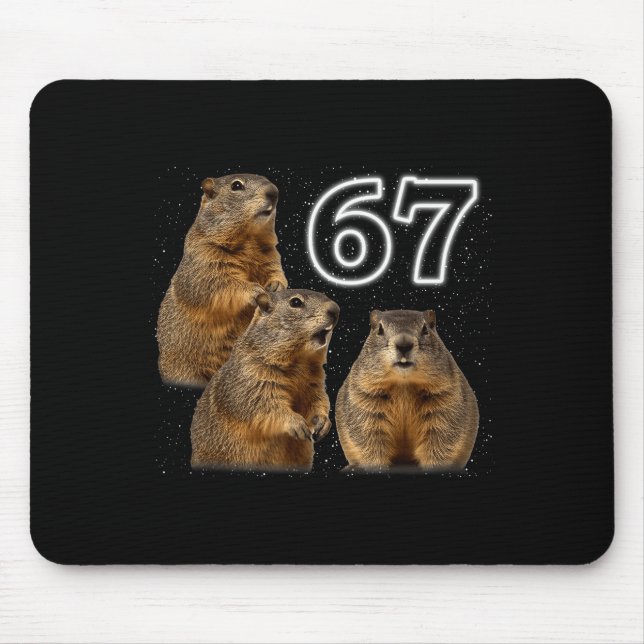 Mousepad Divertido 3 Groundhog Uivando Para A Lua Paródia G (Frente)