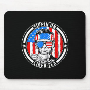 Mousepad Divertido 4 de Julho Bebendo Liber-tea Liberdade E