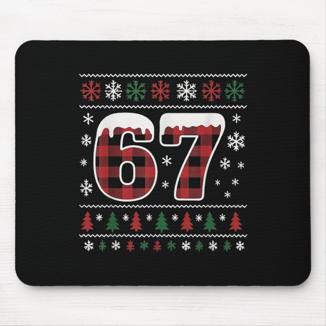 Mousepad Divertido 67 Seis Sete Meme Brainrot Cringe Natal  (Frente)