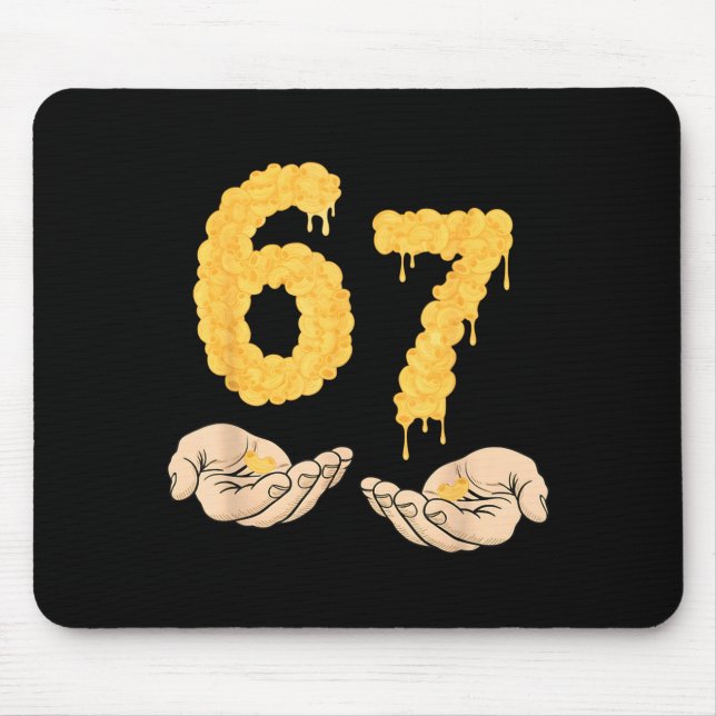 Mousepad Divertido 67 Seis Sete Queijo Mac &amp; Queijo 6 7 (Frente)