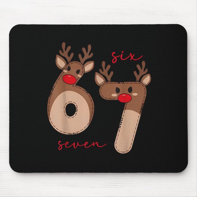 Mousepad Divertido 6 7 Seis Sete Meme Natal Rena Gen Al (Frente)