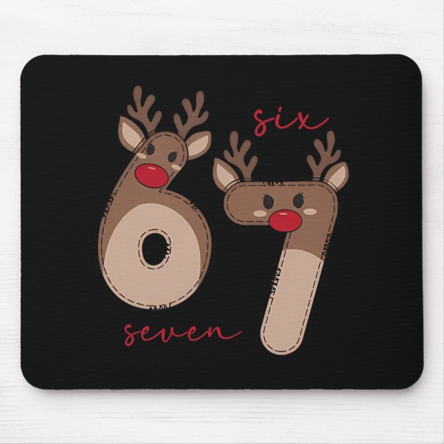 Mousepad Divertido 6 7 Seis Sete Meme Natal Rena Gen Al (Frente)