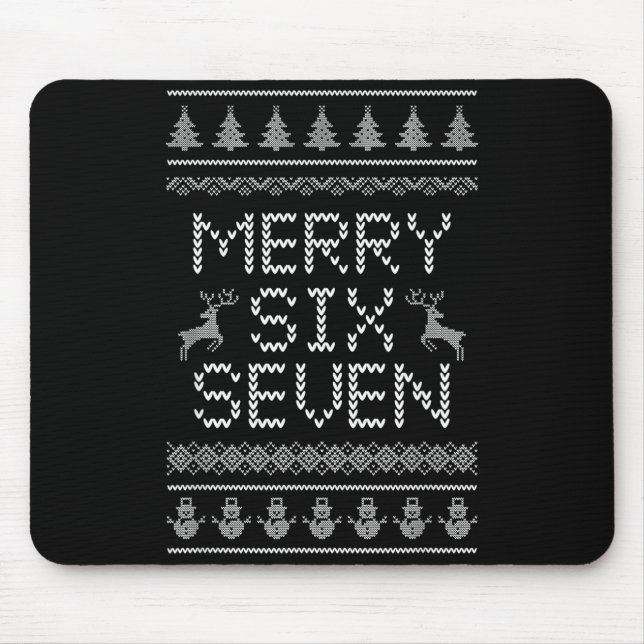 Mousepad Divertido Alegre Seis Sete 6 7 Design de Meme Nata (Frente)