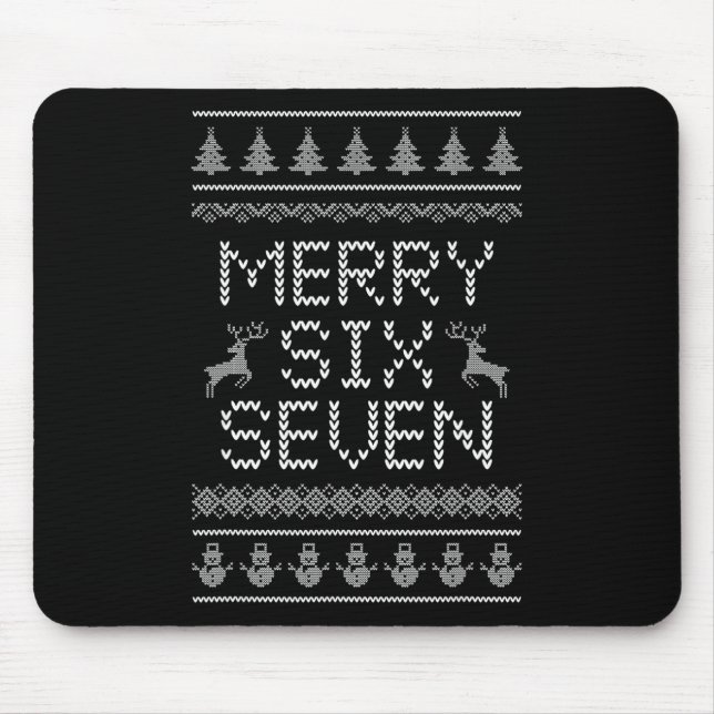 Mousepad Divertido Alegre Seis Sete 6 7 Design de Meme Nata (Frente)