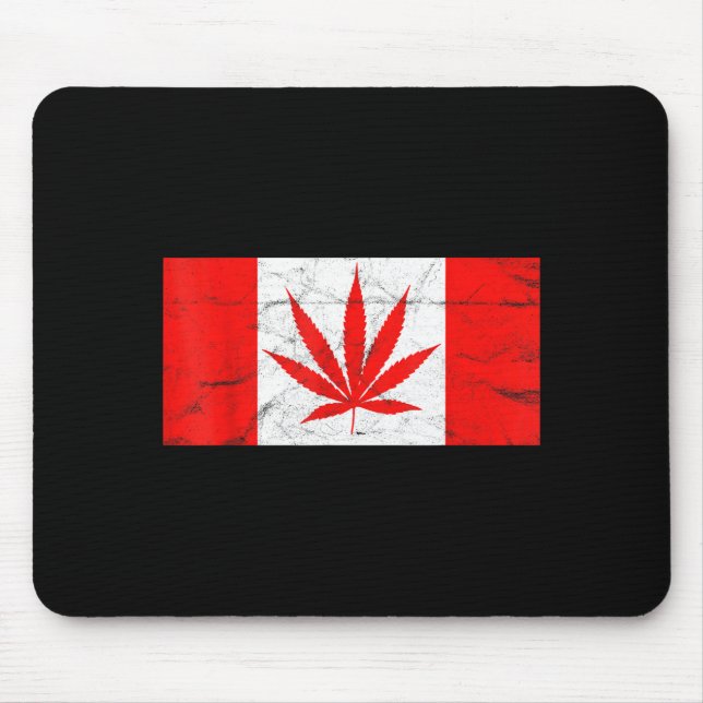 Mousepad Divertido Canadá & Folha de Maconha! Nova Bandeira (Frente)