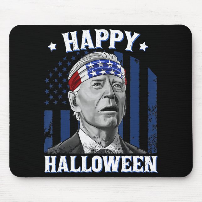 Mousepad Divertido Joe Biden Feliz Halloween Confundido Par (Frente)