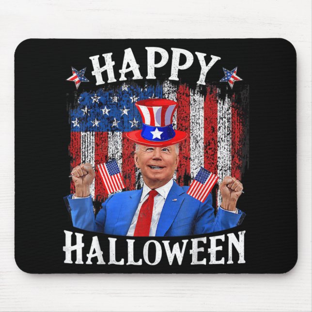 Mousepad Divertido Joe Biden Feliz Halloween Para O Quarto  (Frente)