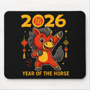 Mousepad Divertido Kawaii Lunar 2026 Ano do Cavalo Chinês