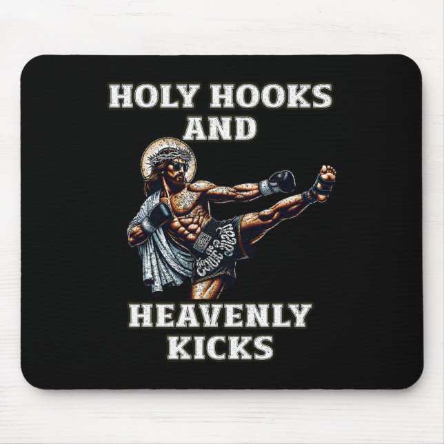 Mousepad Divertido Muay Thai Senhor Jesus Boxe Tailandês Ki (Frente)