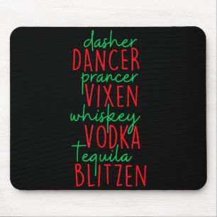 Mousepad Divertido Natal Dasher Dancer Prancer Vixen Whiske