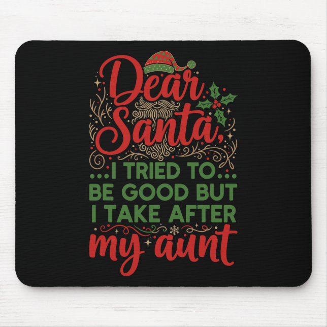 Mousepad Divertido Querido Papai Noel Tentei Ser Bom Mas Eu (Frente)