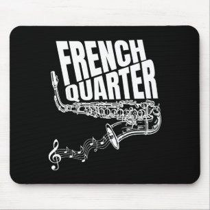 Mousepad Divertido Saxofone de Jazz do Mardi Gras de Nova O