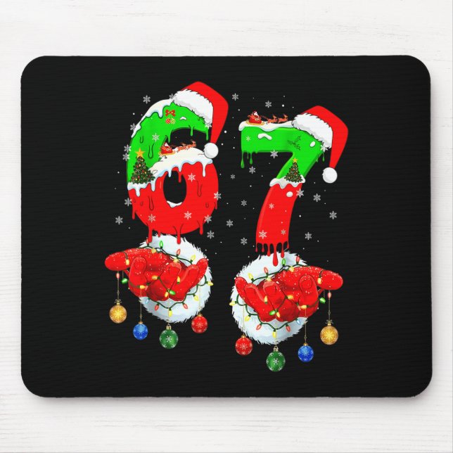 Mousepad Divertido Seis Sete 67 Meme 6 7 Natal Papai Noel M (Frente)