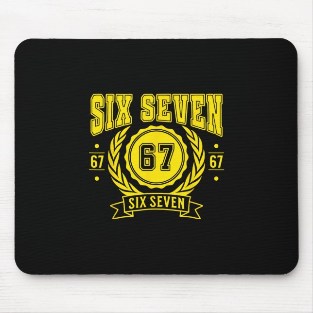 Mousepad Divertido Seis Sete 6 7 67 Meme Geração Alpha Gíri (Frente)