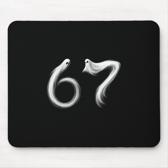 Mousepad Divertido Seis Sete 6 7 Meme 67 Design Fantasma Ha (Frente)
