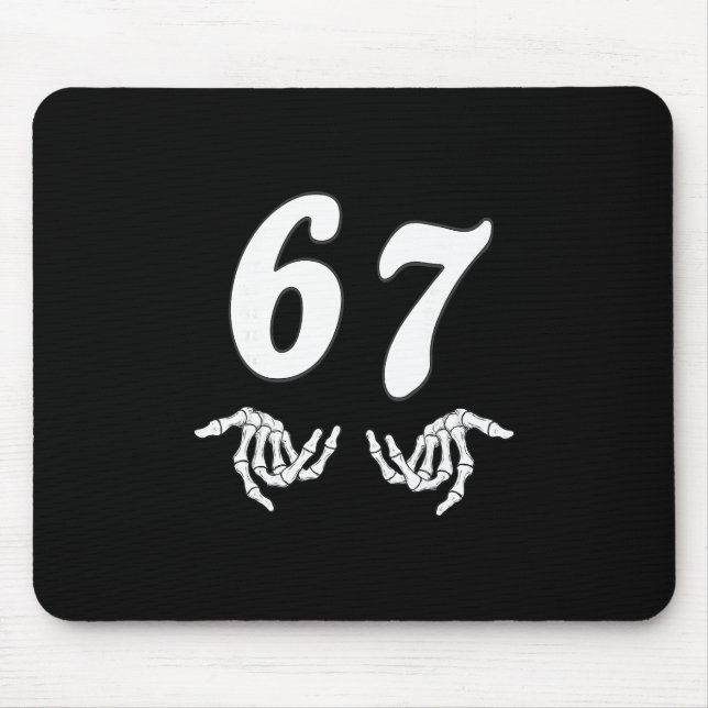 Mousepad Divertido Seis Sete 6 7 Meme 67 Mão de Esqueleto H (Frente)