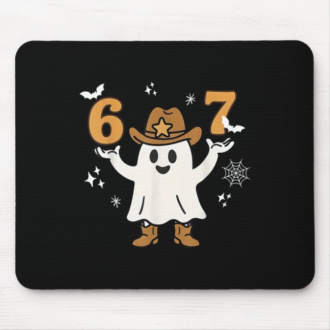 Mousepad Divertido Seis Sete 6 7 Meme Cowboy Fantasma Hallo (Frente)