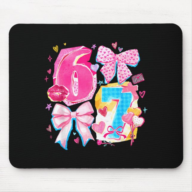 Mousepad Divertido Seis Sete Coquete de São Valentim Arco P (Frente)