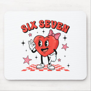 Mousepad Divertido Seis Sete Coração Fofo 67 Meme Dia dos N