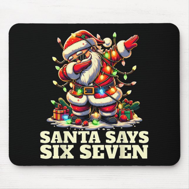 Mousepad Divertido Seis Sete Natal 6-7 Meme Papai Noel 6 7  (Frente)